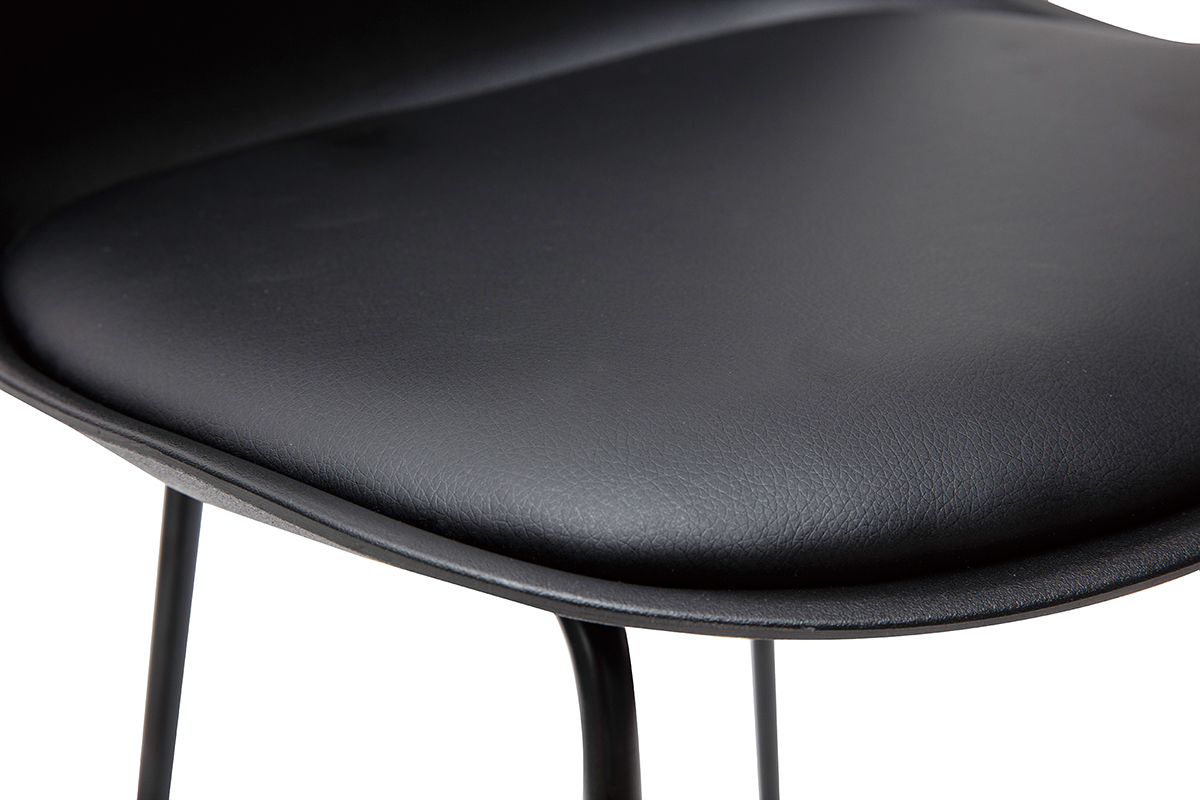 Set di 2 sgabelli da bar design neri piedi metallo 66 cm FRANZ