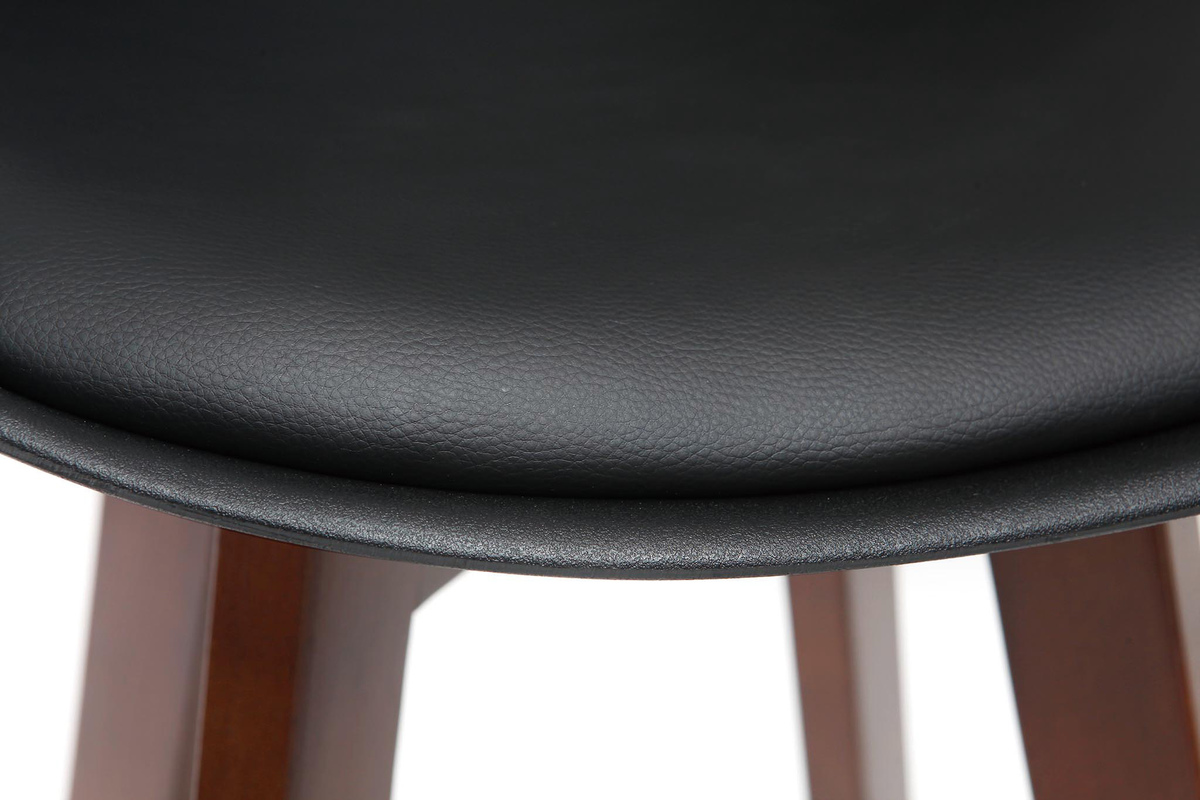 Set di 2 sgabelli da bar design nero e noce 65cm PAULINE