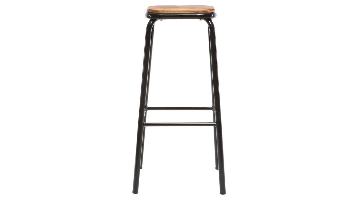 Set di 2 sgabelli da bar design nero H75cm MEMPHIS