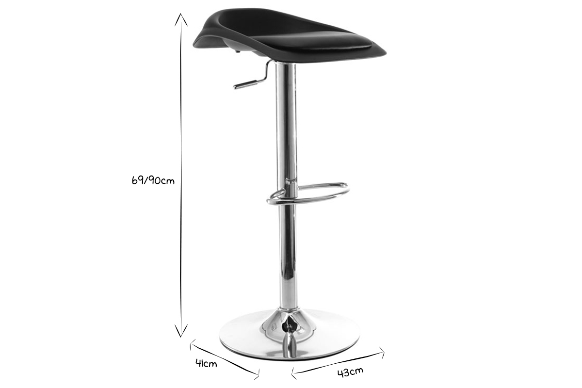 Set di 2 sgabelli da bar design nero SYRIUS