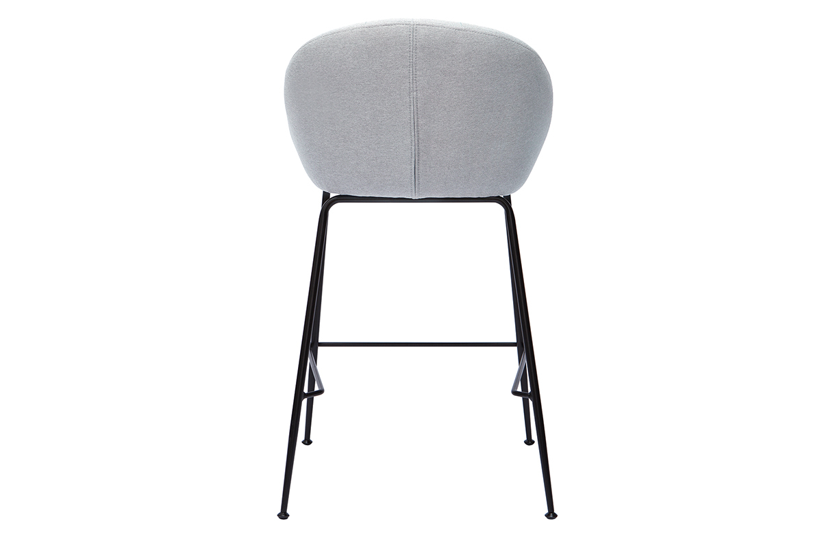 Set di 2 sgabelli da bar design tessuto grigio chiaro 65 cm SHERU