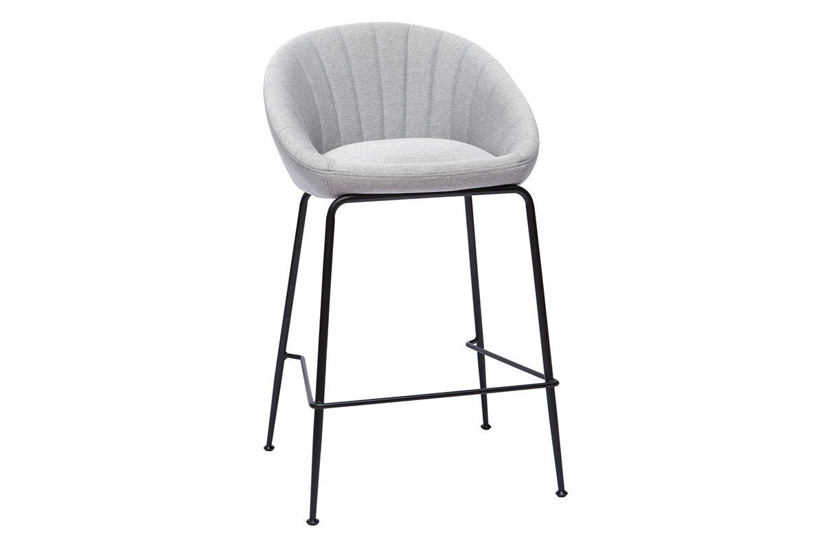 Set di 2 sgabelli da bar design tessuto grigio chiaro 65 cm SHERU