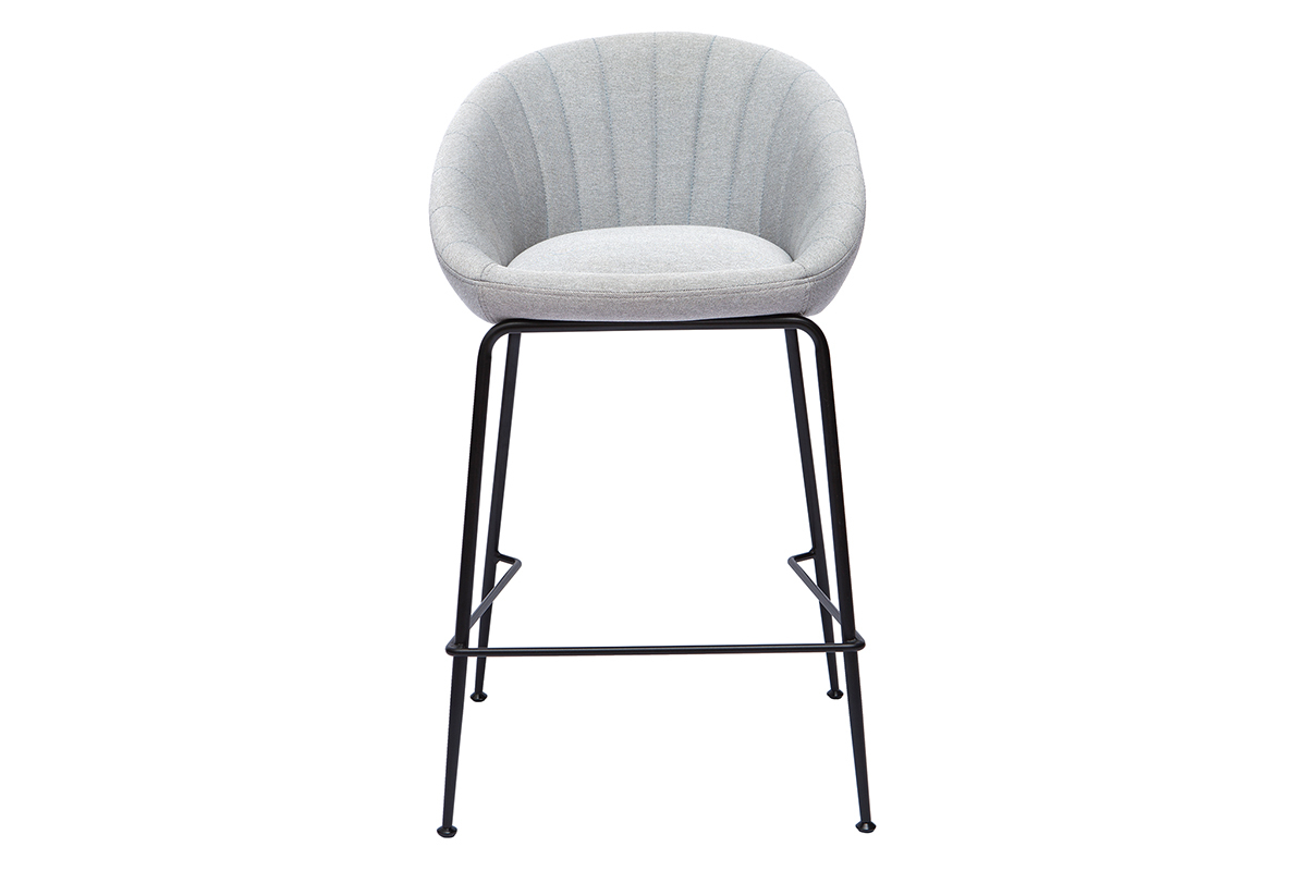 Set di 2 sgabelli da bar design tessuto grigio chiaro 65 cm SHERU