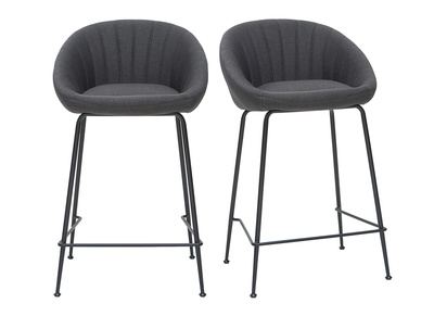 Set di 2 sgabelli da bar design tessuto grigio scuro 65 cm SHERU