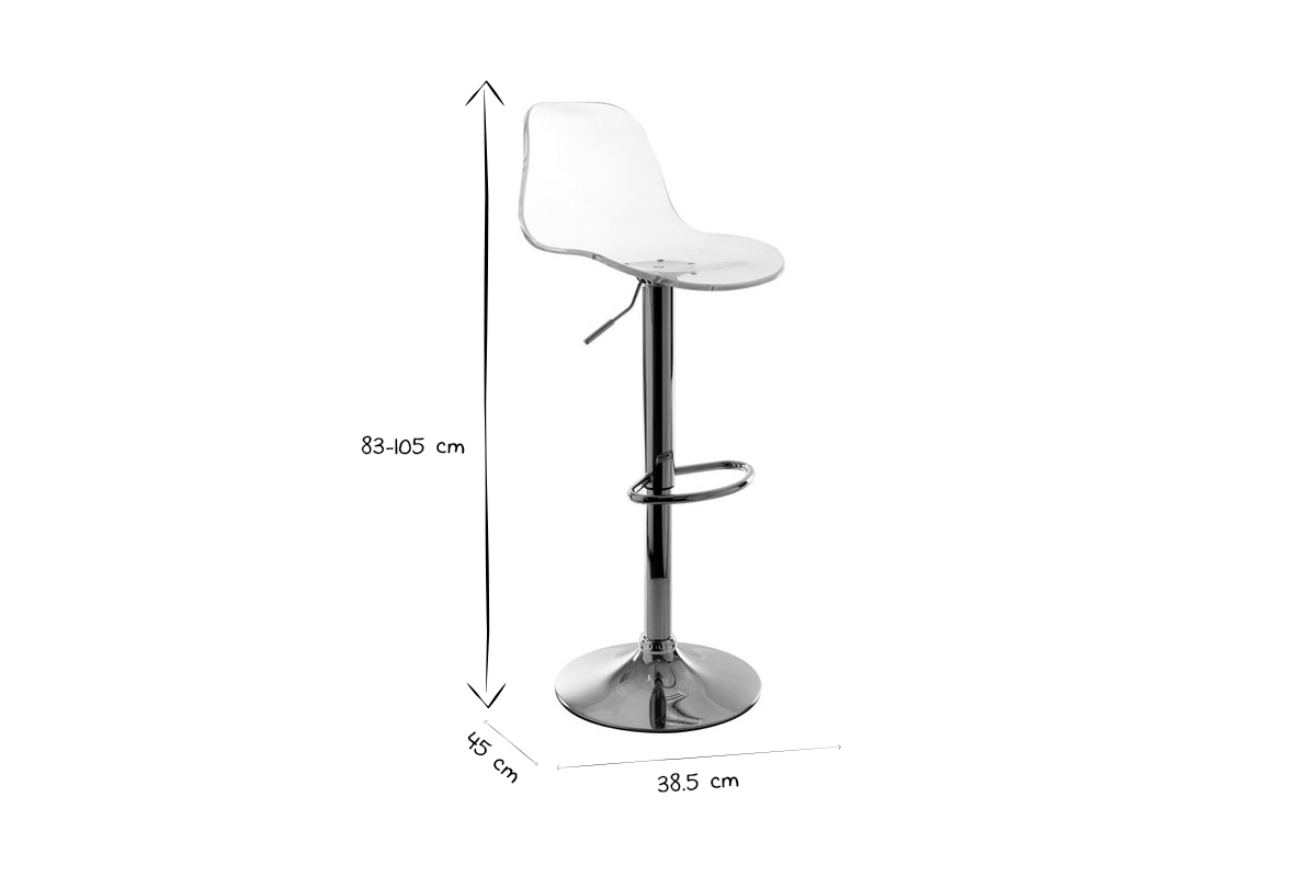 Set di 2 sgabelli da bar design trasparente GALILEO