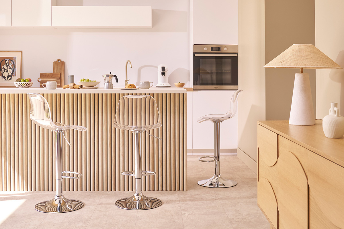 Set di 2 sgabelli da bar design trasparente GALILEO