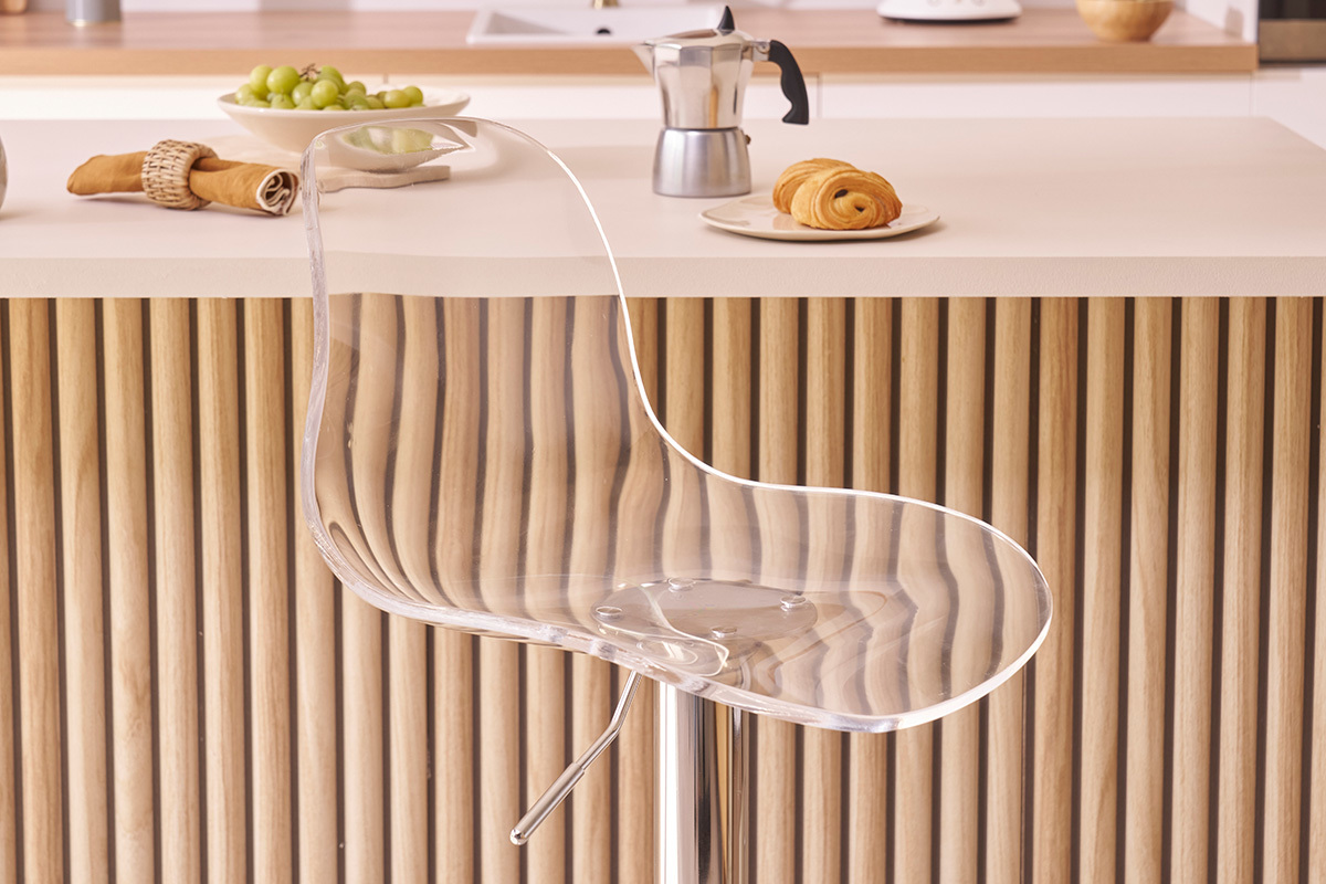 Set di 2 sgabelli da bar design trasparente GALILEO