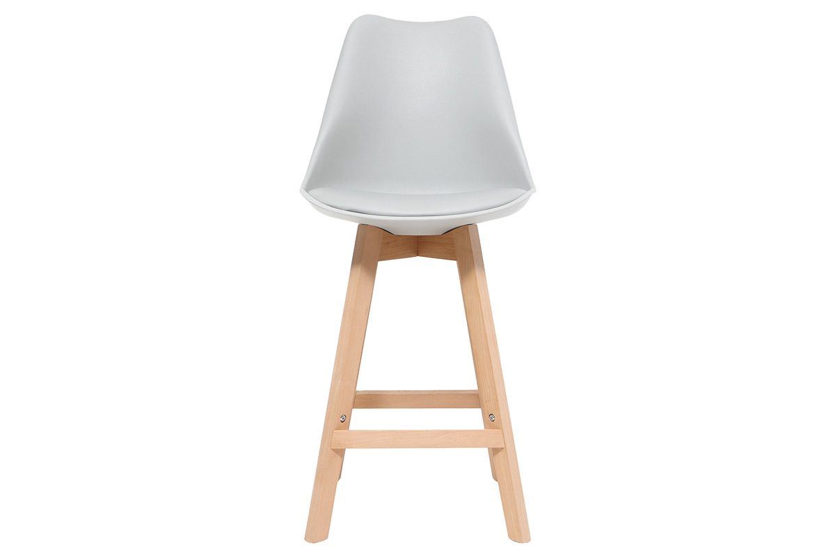 Set di 2 sgabelli da bar grigio chiaro e legno 65cm PAULINE