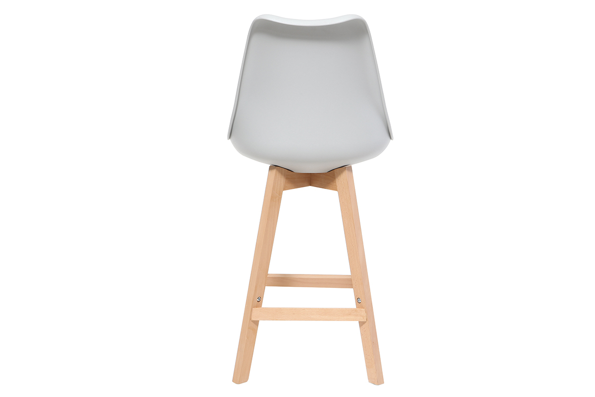 Set di 2 sgabelli da bar grigio chiaro e legno 65cm PAULINE