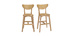 Set di 2 sgabelli da bar in stile scandinavo quercia LEENA
