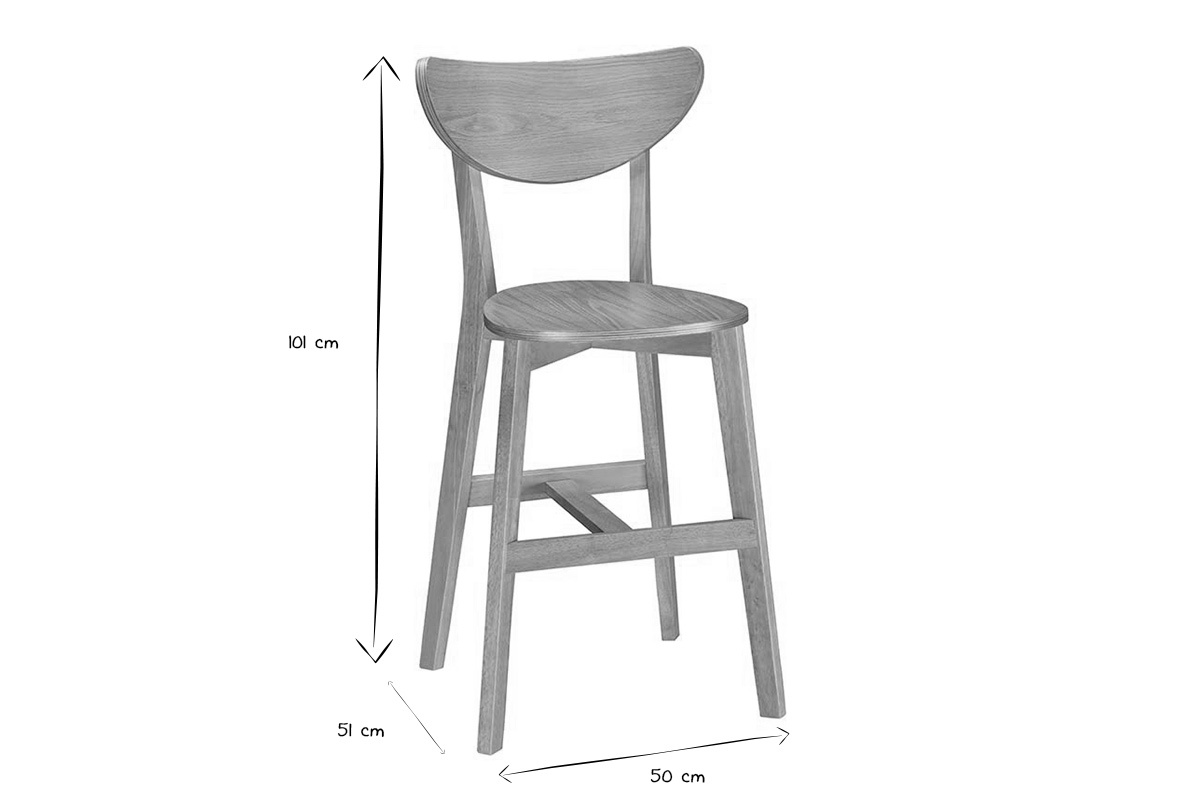 Set di 2 sgabelli da bar in stile scandinavo quercia LEENA