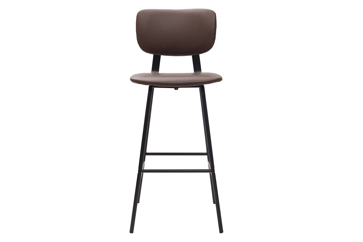 Set di 2 sgabelli da bar marrone con piedi in metallo 75 cm LAB