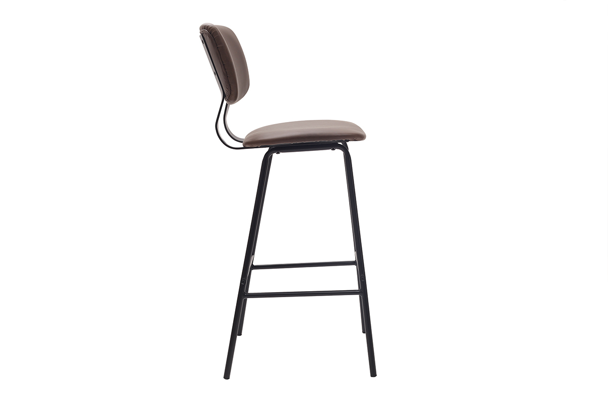 Set di 2 sgabelli da bar marrone con piedi in metallo 75 cm LAB