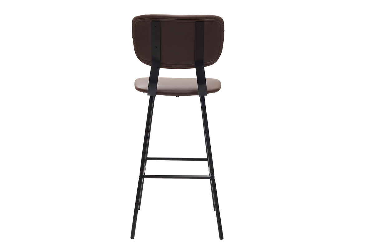 Set di 2 sgabelli da bar marrone con piedi in metallo 75 cm LAB