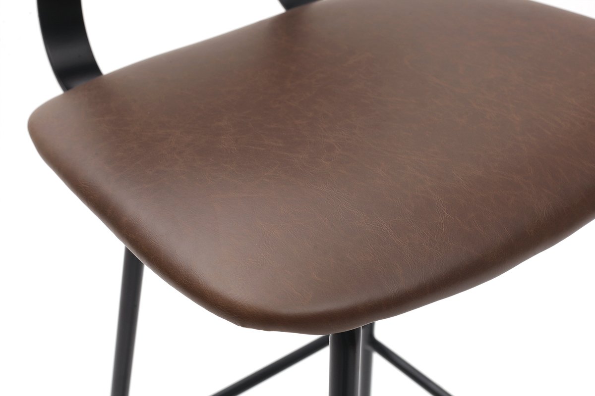 Set di 2 sgabelli da bar marrone con piedi in metallo 75 cm LAB