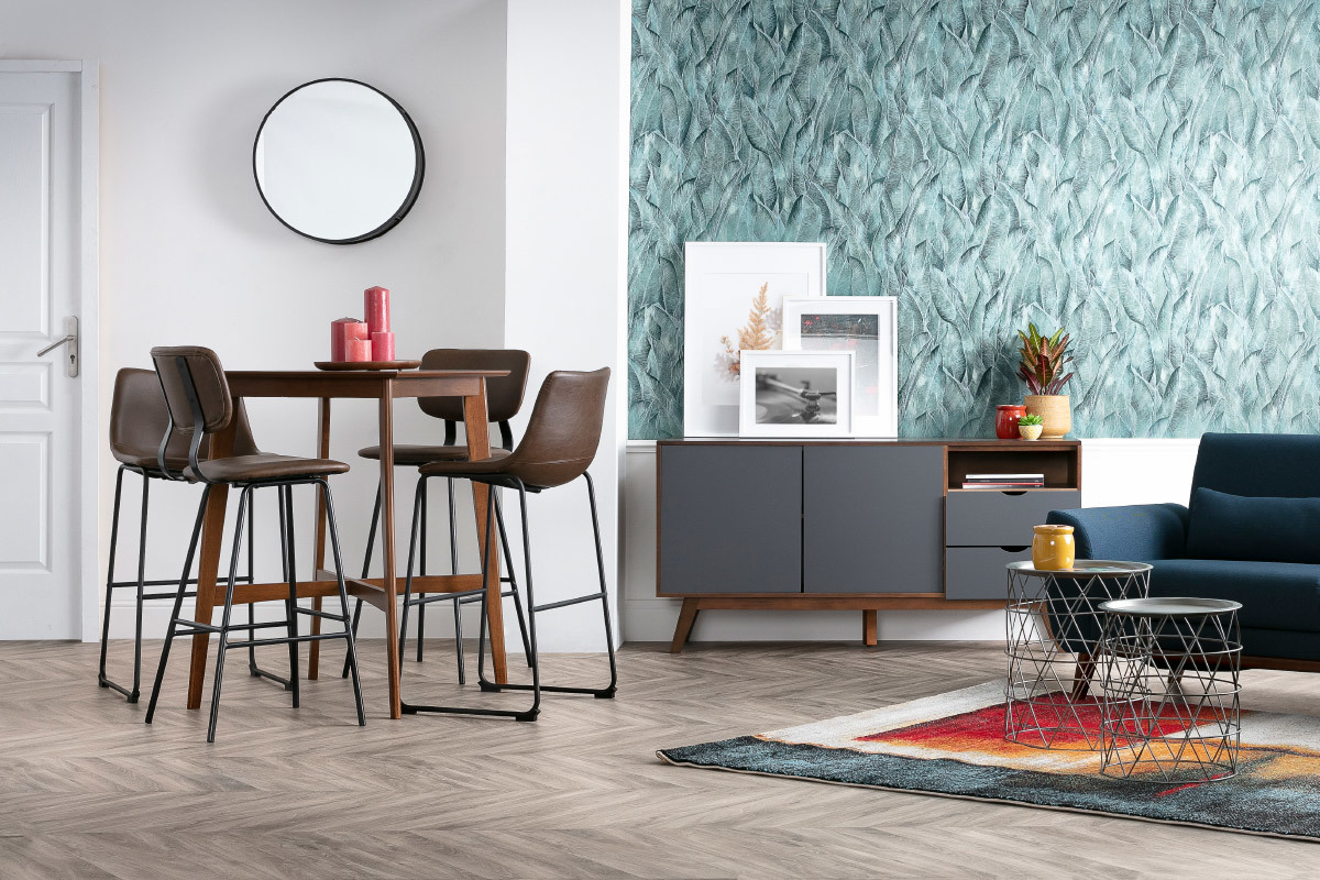 Set di 2 sgabelli da bar marrone con piedi in metallo 75 cm LAB