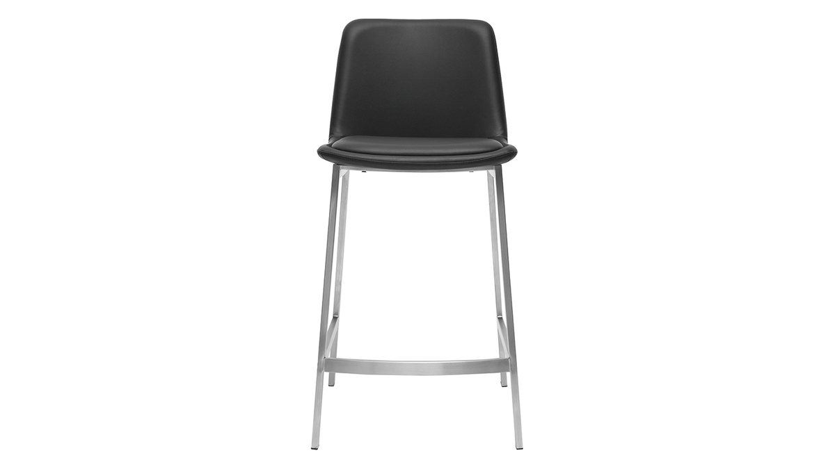 Set di 2 sgabelli da bar PU nero 66 cm ARSENE