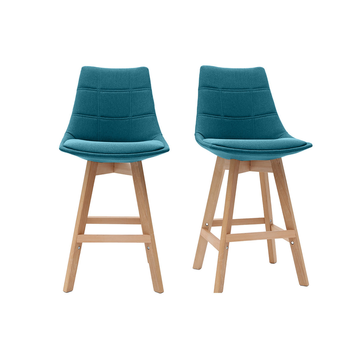 Set di 2 sgabelli da bar scandinavi blu anatra 65 cm MATILDE