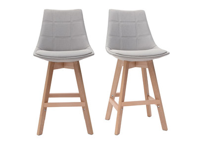 Set di 2 sgabelli da bar scandinavi grigio chiaro 65 cm MATILDE 