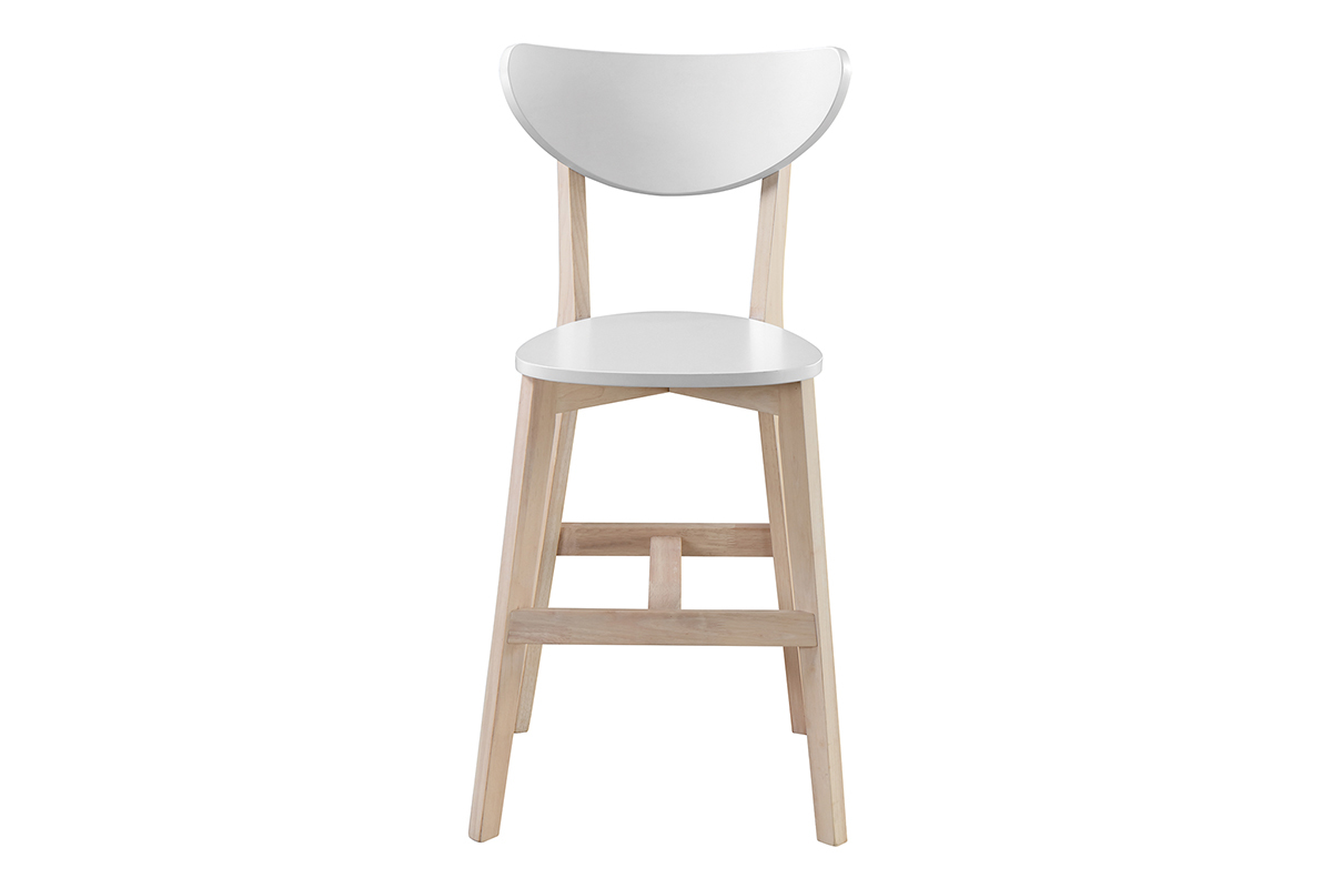 Set di 2 sgabelli da bar scandinavo bianco e legno 65cm LEENA