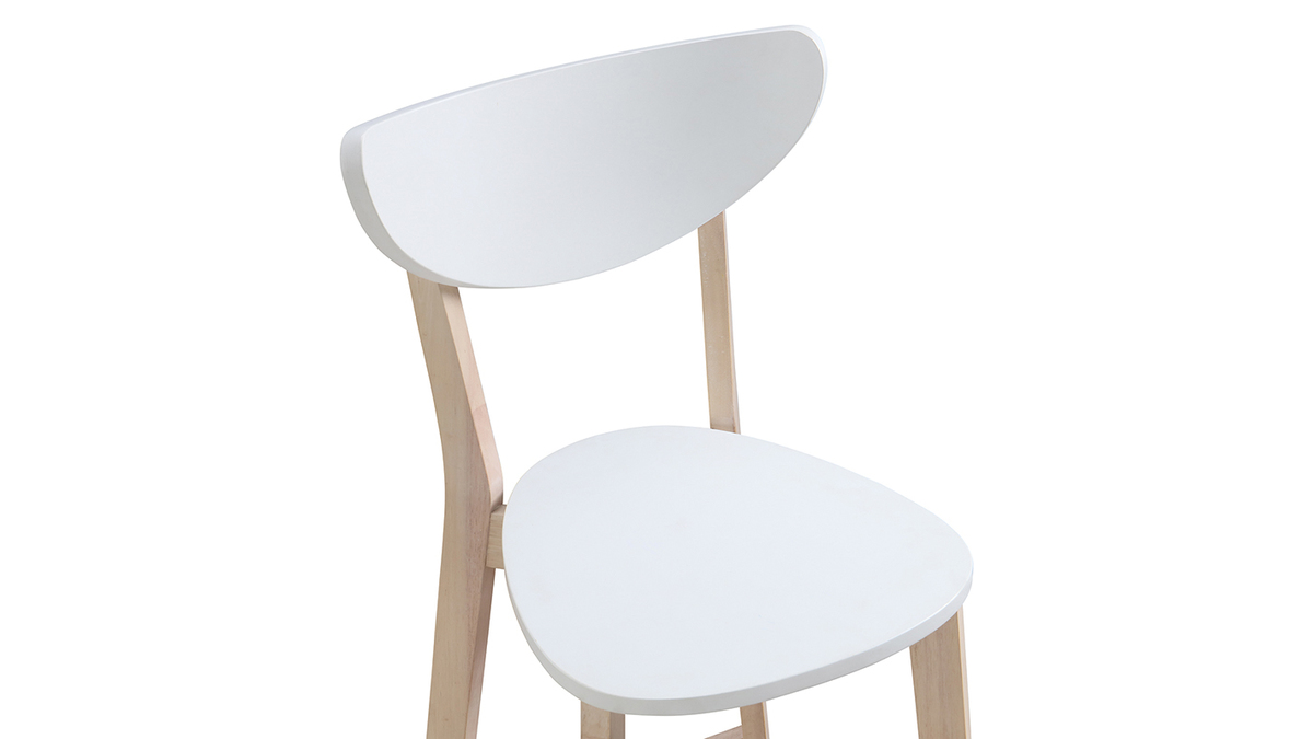 Set di 2 sgabelli da bar scandinavo bianco e legno 75cm LEENA