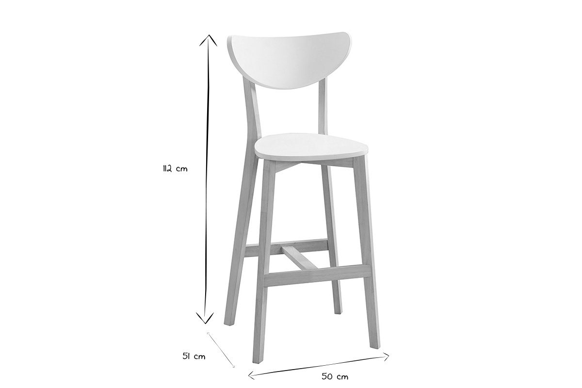 Set di 2 sgabelli da bar scandinavo bianco e legno 75cm LEENA