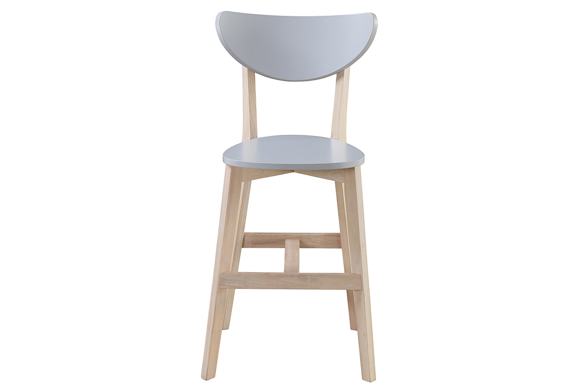 Set di 2 sgabelli da bar scandinavo grigio e legno 65cm LEENA