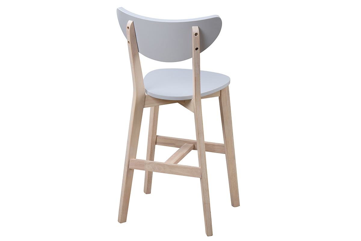 Set di 2 sgabelli da bar scandinavo grigio e legno 65cm LEENA