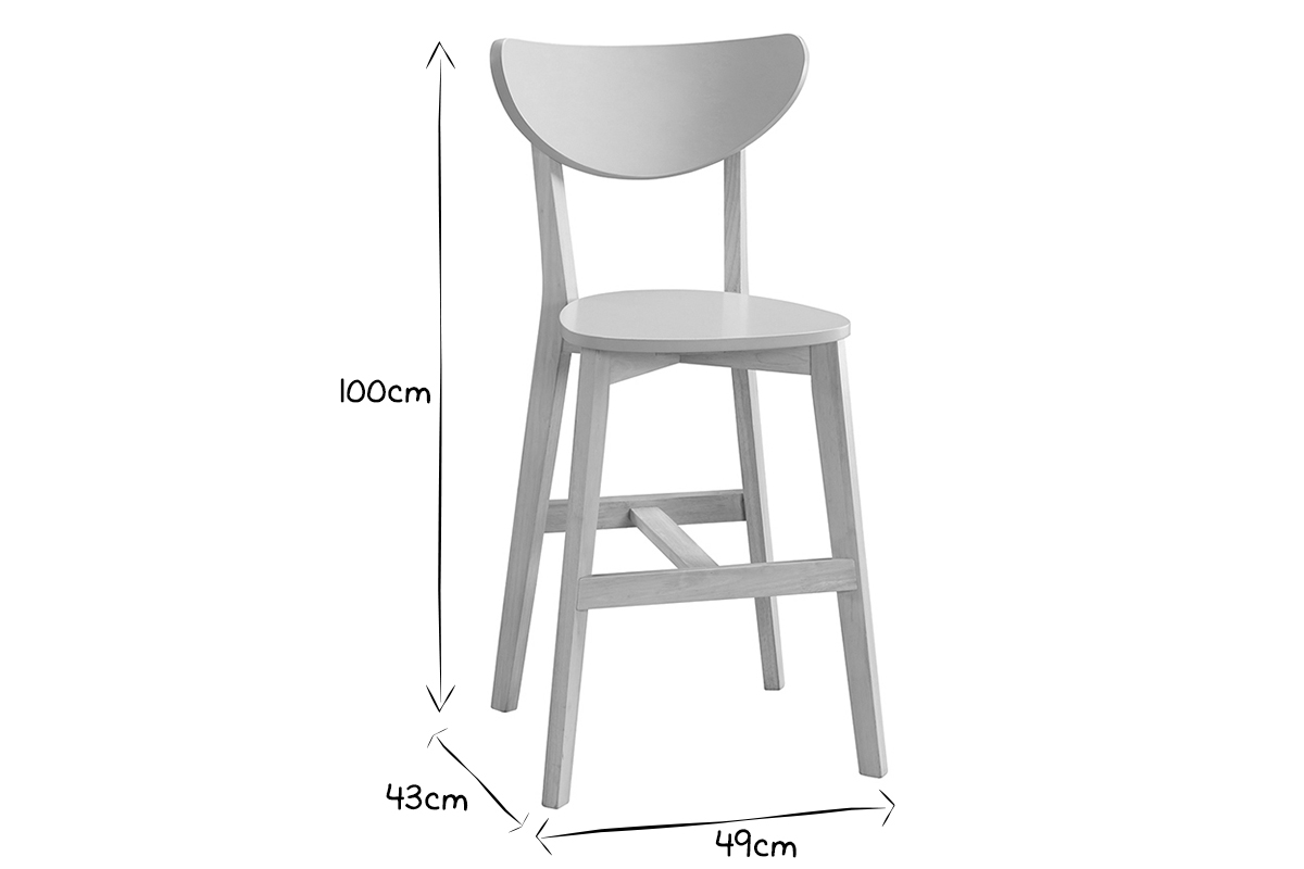 Set di 2 sgabelli da bar scandinavo grigio e legno 65cm LEENA