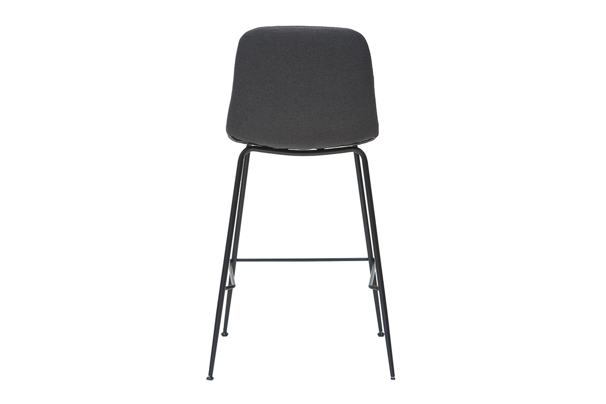 Set di 2 sgabelli da bar tessuto e metallo grigio scuro 65 cm SAURY