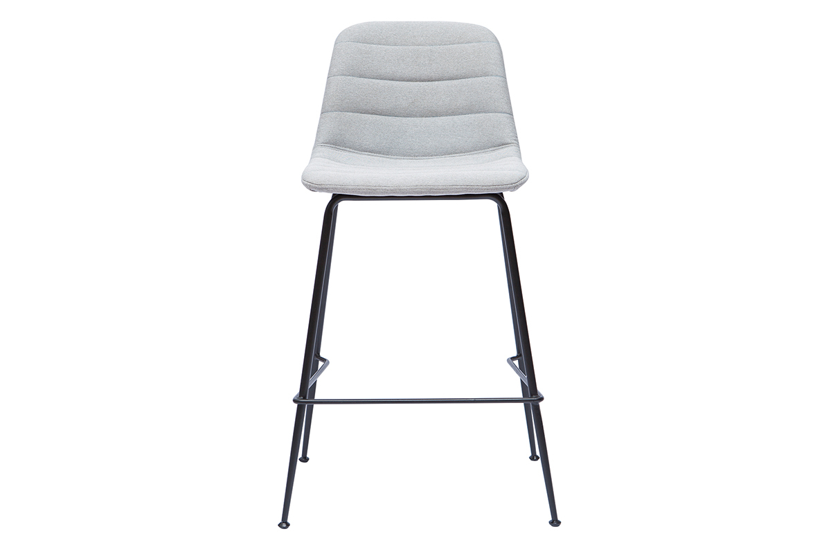 Set di 2 sgabelli da bar tessuto grigio chiaro 65 cm SAURY