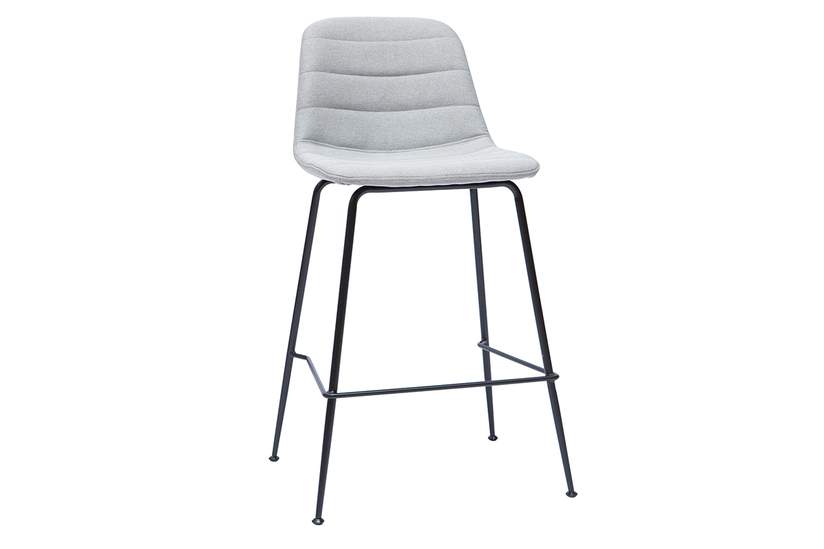 Set di 2 sgabelli da bar tessuto grigio chiaro 65 cm SAURY
