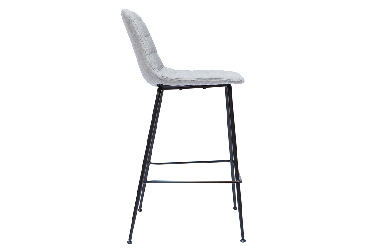Set di 2 sgabelli da bar tessuto grigio chiaro 65 cm SAURY