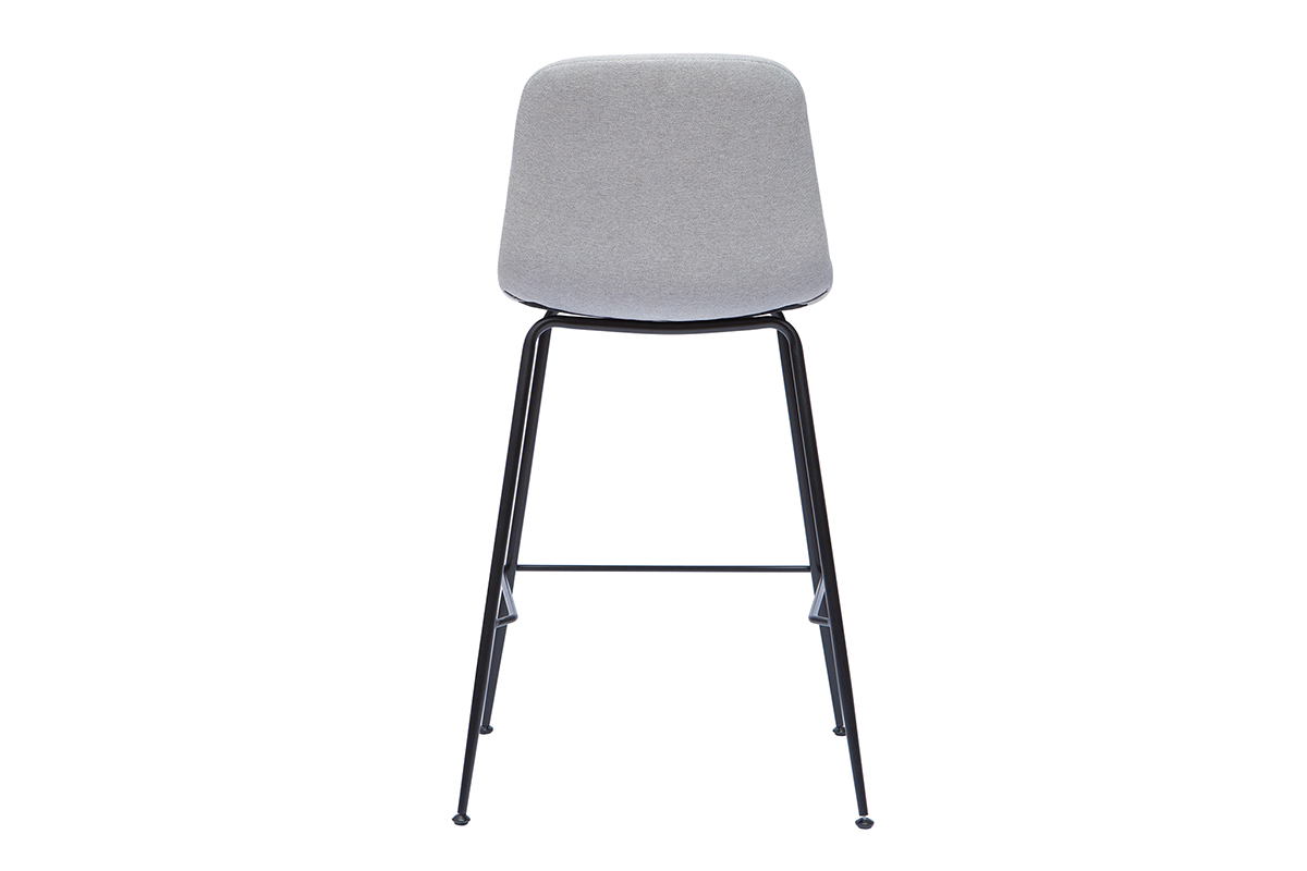 Set di 2 sgabelli da bar tessuto grigio chiaro 65 cm SAURY