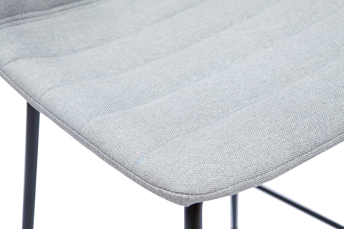 Set di 2 sgabelli da bar tessuto grigio chiaro 65 cm SAURY