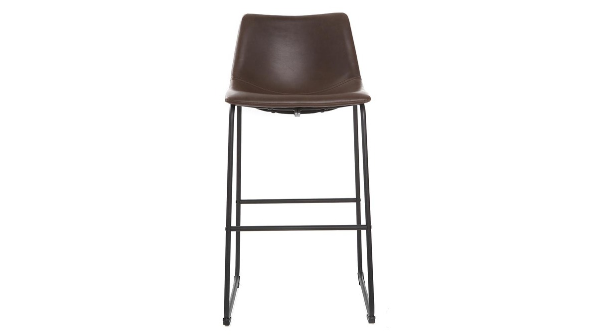 Set di 2 sgabelli da bar vintage PU marrone 73cm NEW ROCK