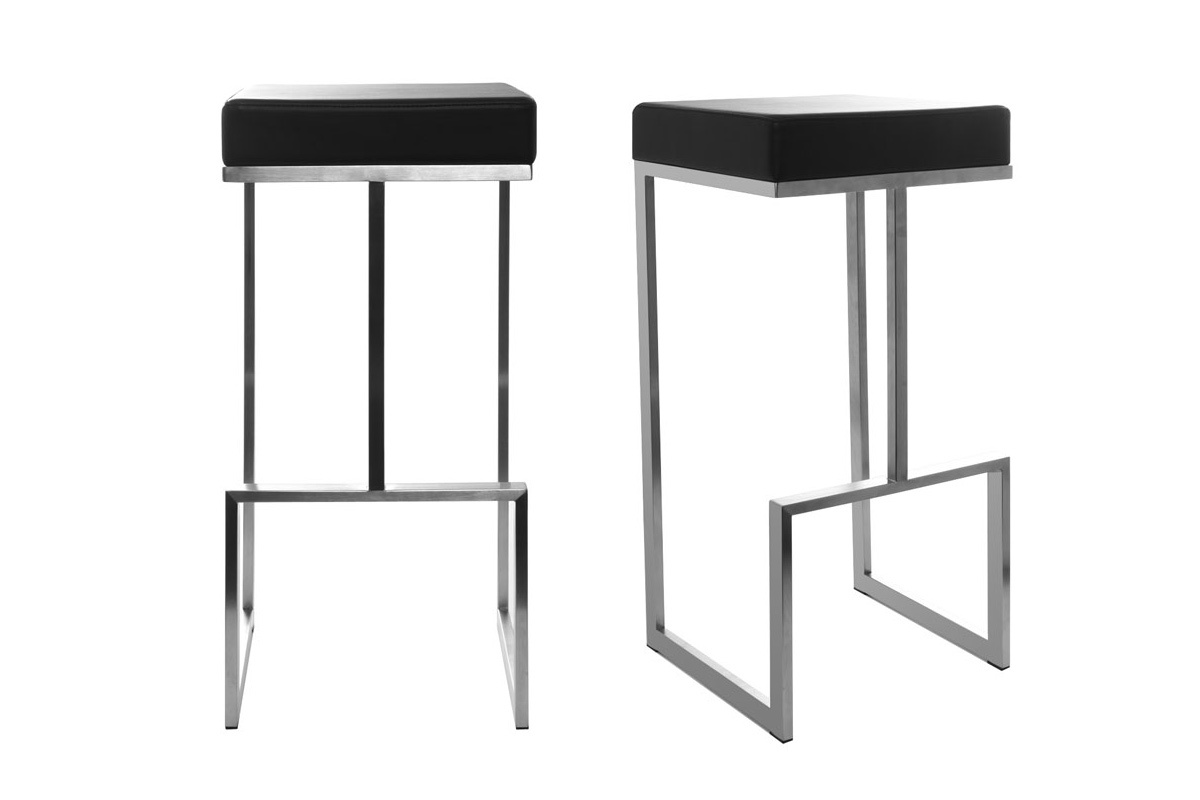 Set di 2 sgabelli design neri Omicron