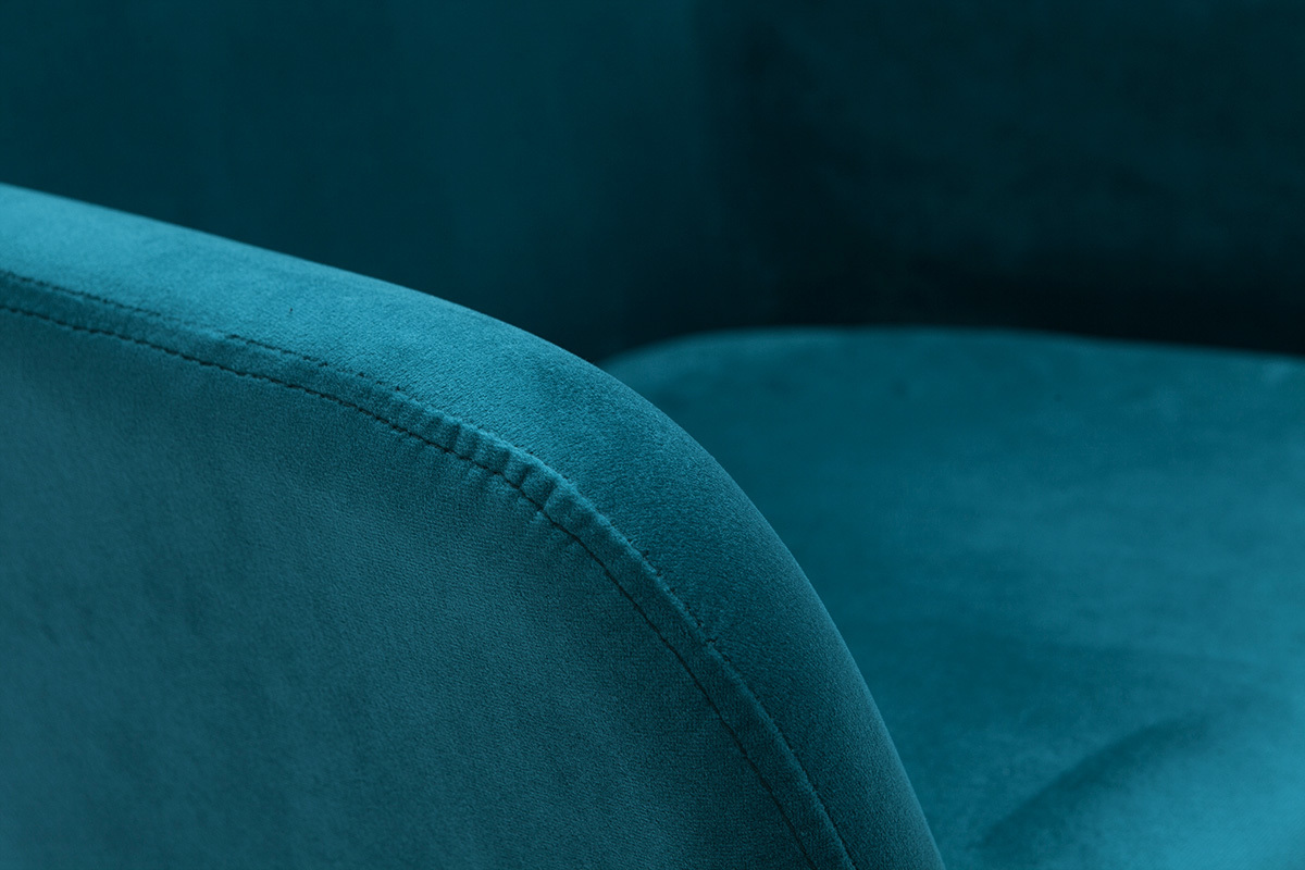 Set di 2 sgabelli in tessuto effetto velluto blu 65 cm AMIKA