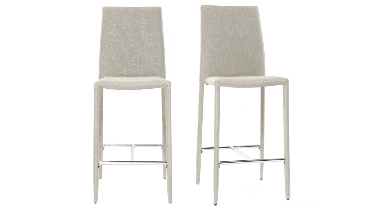 Set di 2 sgabelli / sedie da bar design grigio chiaro TALOS
