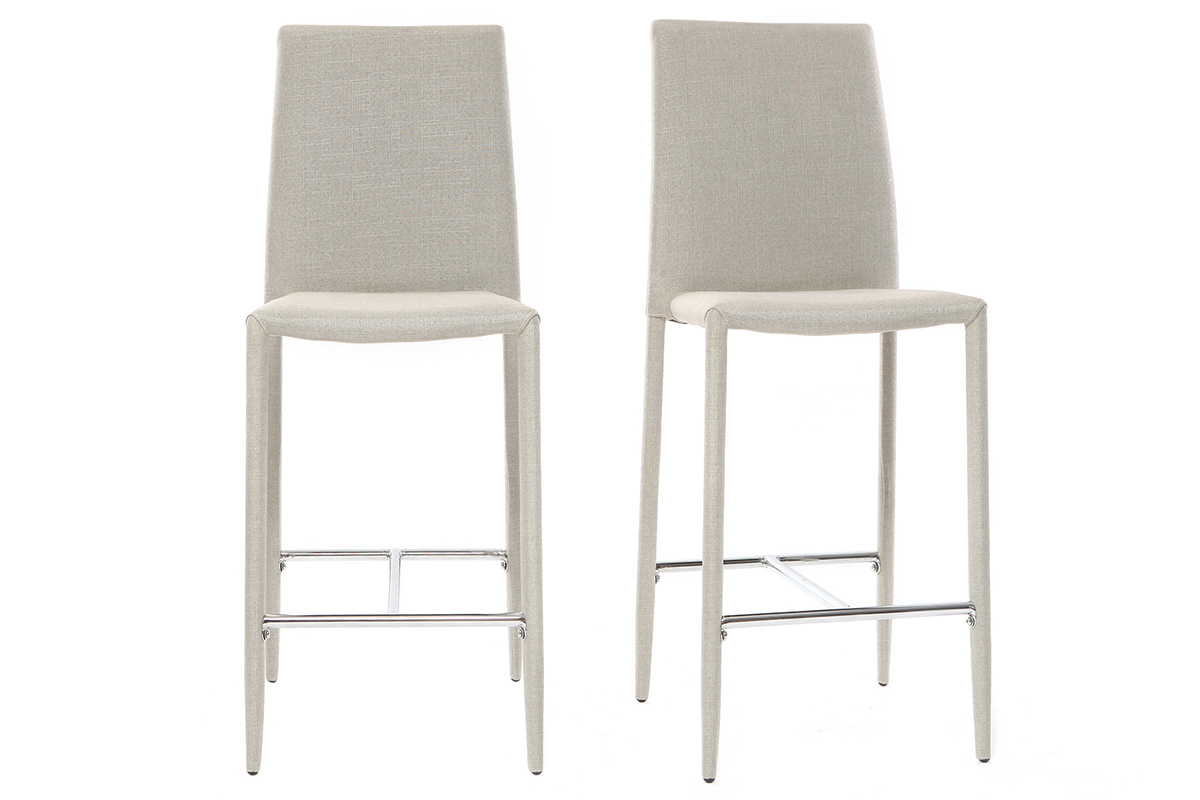 Set di 2 sgabelli / sedie da bar design grigio chiaro TALOS