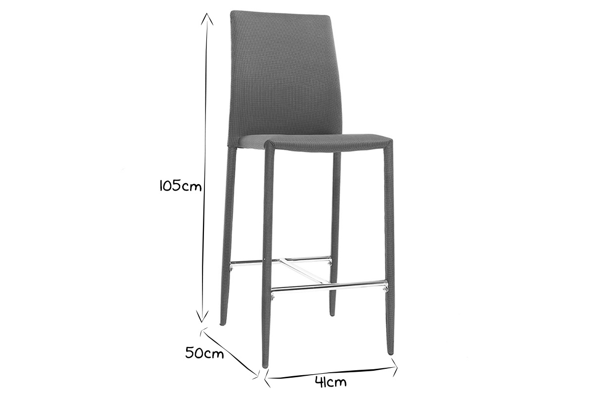 Set di 2 sgabelli / sedie da bar design grigio chiaro TALOS