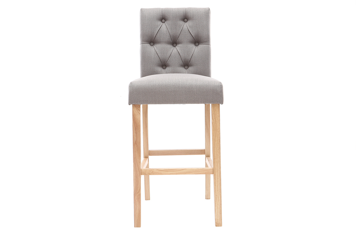 Set di 2 sgabelli/sedie da bar in tessuto Grigio chiaro 75cm RIVOLI