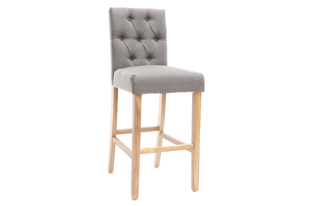 Set di 2 sgabelli/sedie da bar in tessuto Grigio chiaro 75cm RIVOLI