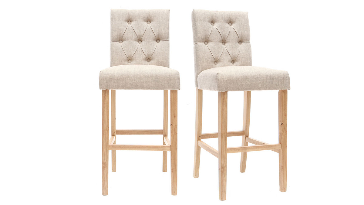 Colore:taupe CLP Set 2x Sgabelli Imbottiti Lounge Miami V2 In Stoffa I Coppia Sgabelli Bar Cucina Poltroncine Con Schienale Colore della cornice:cromo 