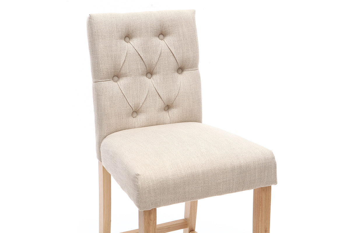 Set di 2 sgabelli/sedie da bar in tessuto Naturale 75cm RIVOLI