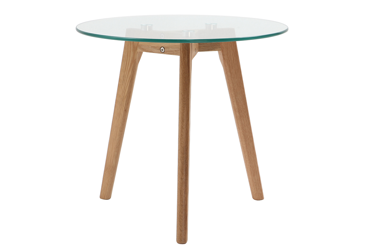 Set di 2 tavolini in legno di castano DAVOS