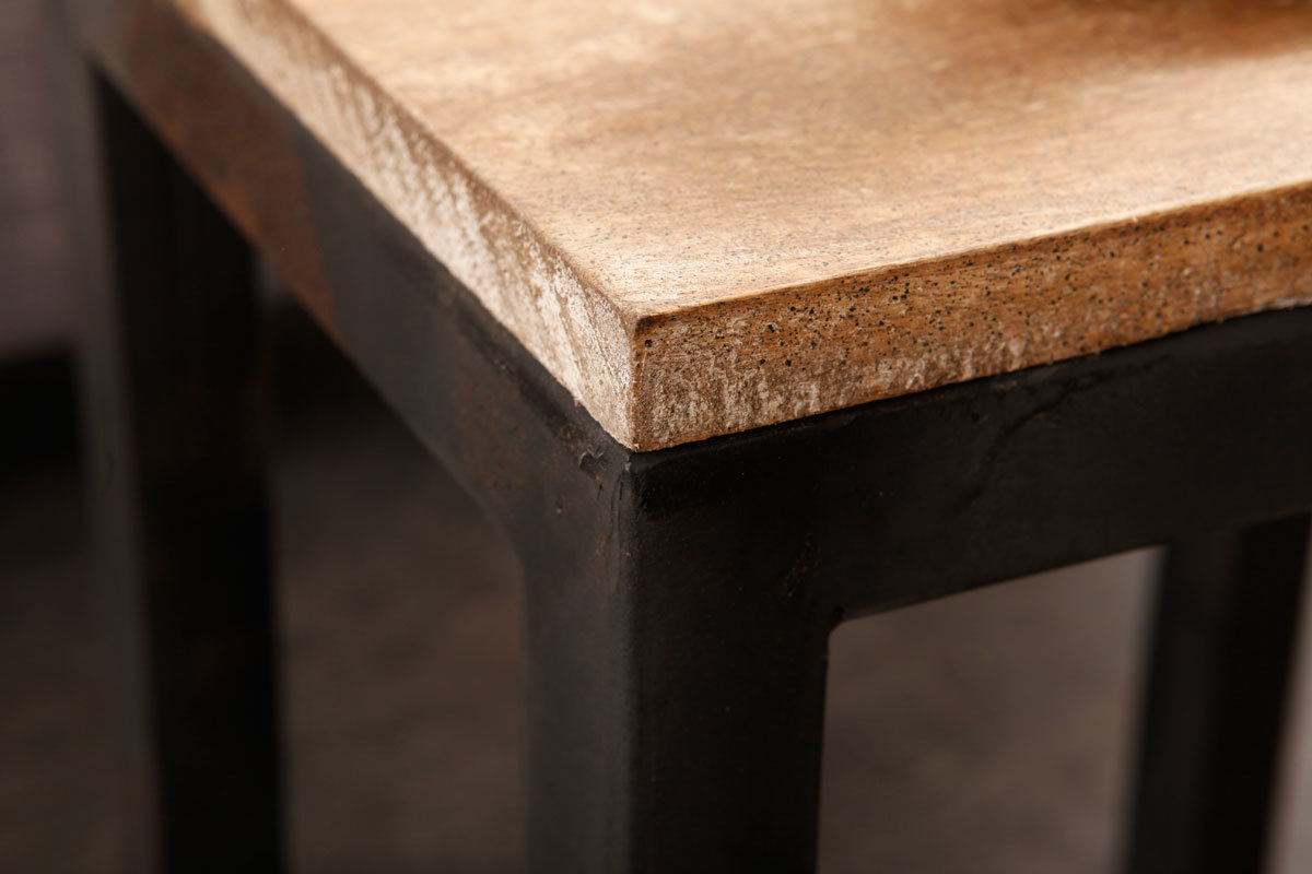 Set di 3 tavolini stile industriale in metallo e legno FACTORY