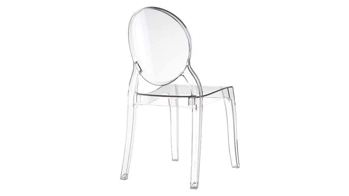 Set di 4 sedie design medaglione trasparente interno / esterno LOUISON