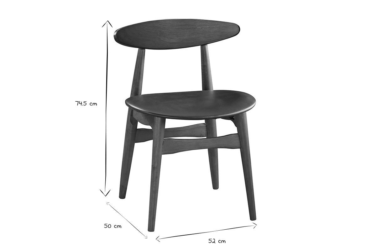 Set di due sedie in noce e nero design WALFORD