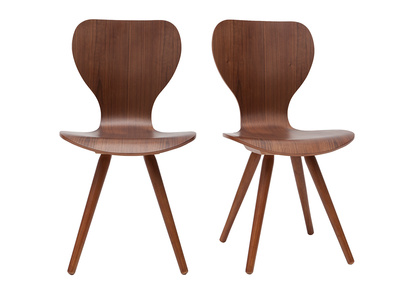 Set di due sedie in noce NORDECO